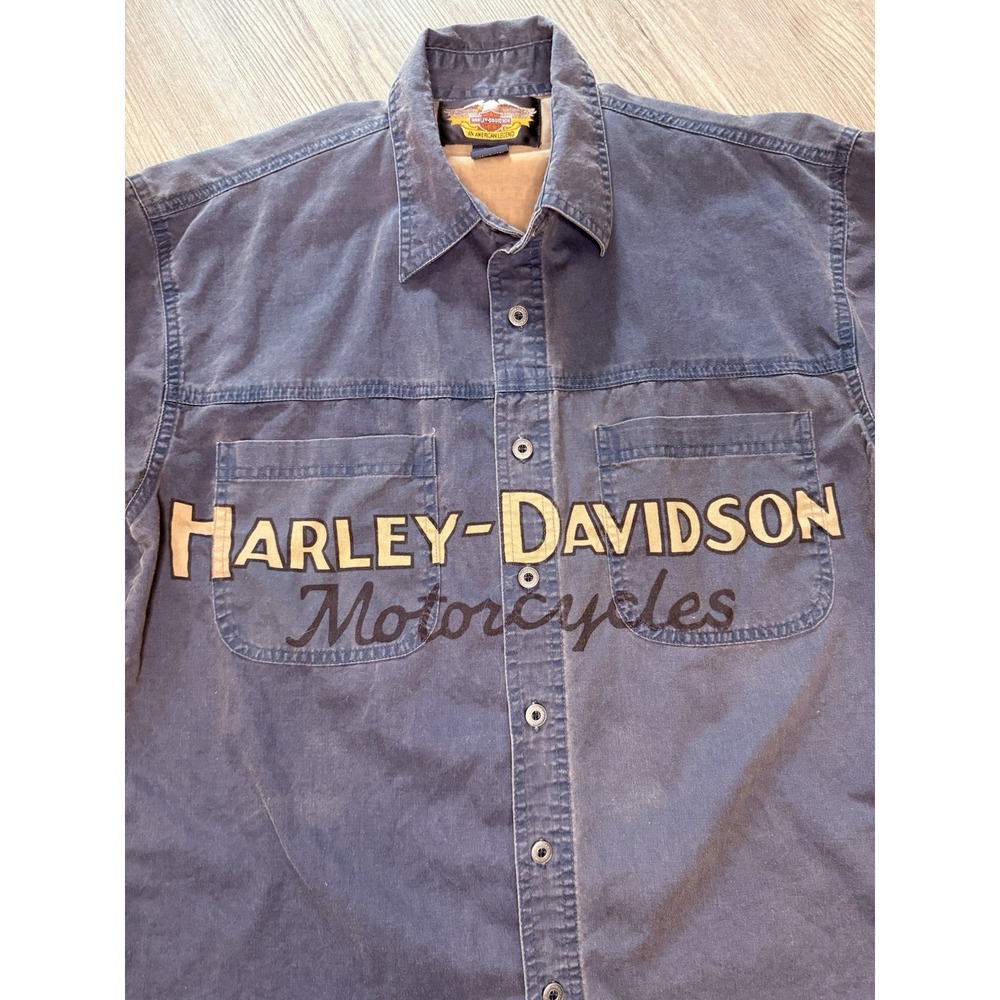 Vintage Harley-Davidson Motorcycles Shirt Men's Small Fit Graphic Workwear - Picture 2 of 8